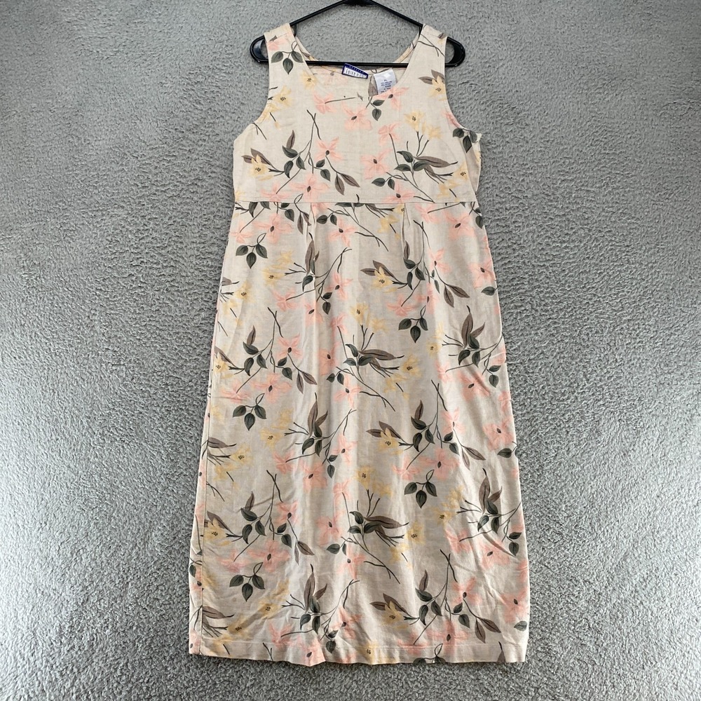 Erika & Co Vintage Dress Womens LP‎ Prairie Cottagecore Floral Linen 90s Y2K